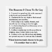 Die Gründe, warum ich schwul bin Magnet (Vorne)