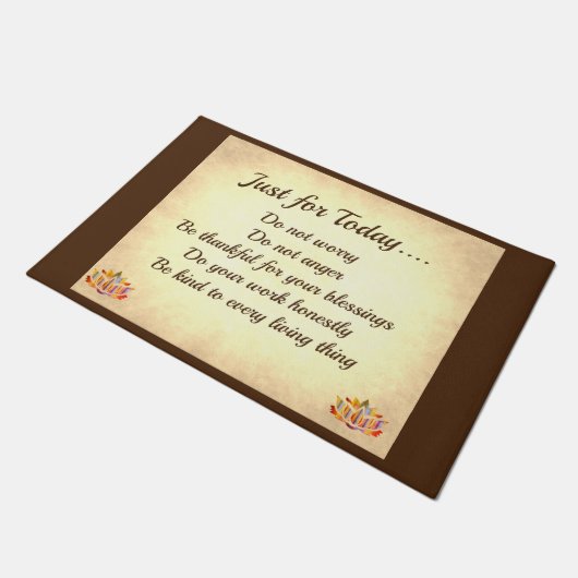 Die Grundsätze von Brown und Cream Reiki Fußmatte (Schrägansicht)