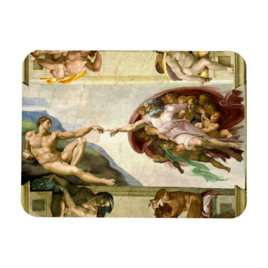 Die Gründung von Adam durch Michelangelo Kunst Magnet (Horizontal)