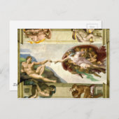 Die Gründung von Adam durch Michelangelo Kunst Postkarte (Vorne/Hinten)