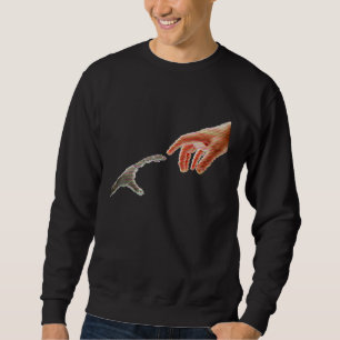 Die Gründung von Adam durch Michelangelo Robot han Sweatshirt
