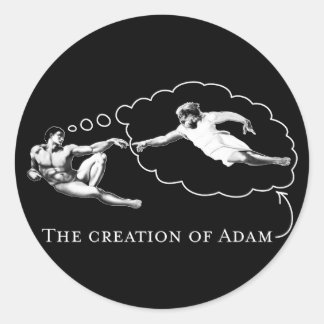 Die Gründung von Adam (Gott) Runder Aufkleber