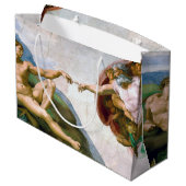 Die Gründung von Adam, Michelangelo Große Geschenktüte (Rückseite Schrägansicht)