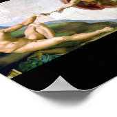 Die Gründung von Adam, Michelangelo Poster (Ecke)