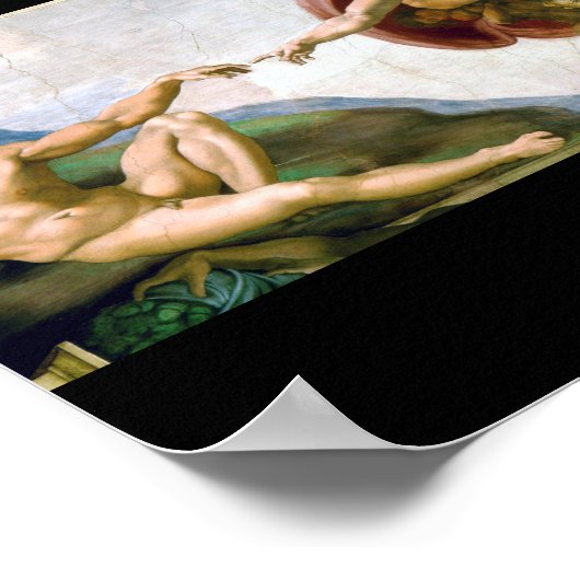 Die Gründung von Adam, Michelangelo Poster (Ecke)