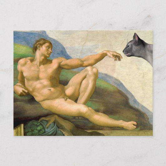 Die Gründung von Adam Parody Postkarte (Vorderseite)