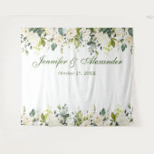 Die Grüne des White Roses Wedding Foto Stand im Hi Wandteppich (Vorderseite (Horizontal))