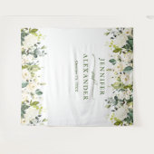 Die Grüne des White Roses Wedding Foto Stand im Hi Wandteppich (Vorderseite (Horizontal))