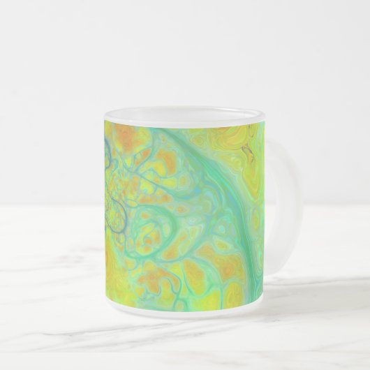 Die grüne Erde - aquamarin u. Goldgezeiten Mattglastasse (VorderseiteRechts)