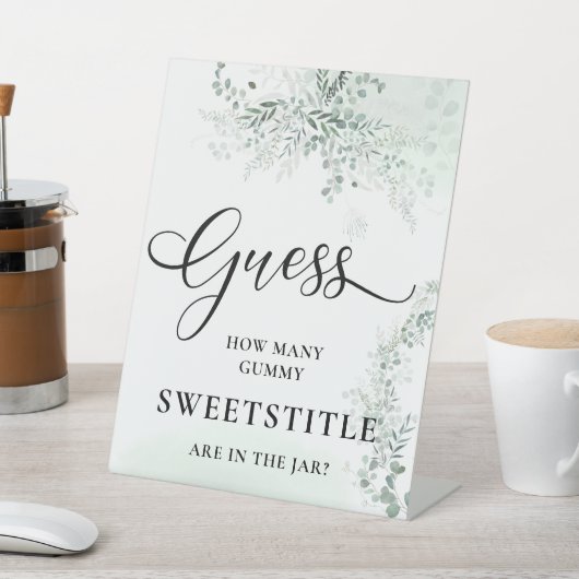 Die grüne Eukalyptus-Babydusche schätzt wie viele Sockelschild (In SItu)