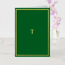 Die grüne Faltkarte für das Gold Foil Monogram