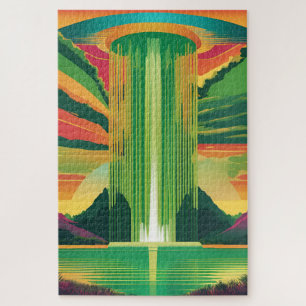 Die grüne Farbe von Pop Art in einer Landschaft Puzzle