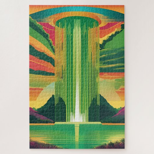 Die grüne Farbe von Pop Art in einer Landschaft Puzzle (Vertikal)