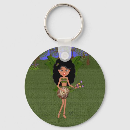 Die grüne geflügelte Fee mit einer Gitarre stürmen Schlüsselanhänger (Vorderseite)