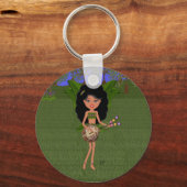 Die grüne geflügelte Fee mit einer Gitarre stürmen Schlüsselanhänger (Vorderseite)