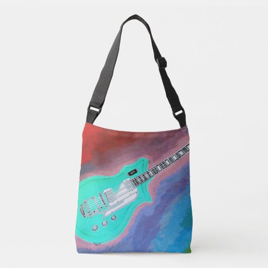 Die grüne Gitarrendecke Tragetaschen Mit Langen Trägern (Vorderseite)