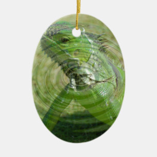 Die grüne Iguana Keramikornament