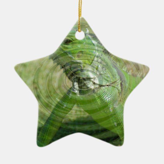Die grüne Iguana Keramikornament (Vorne)