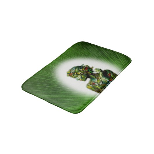 Die grüne Lady Badematte (Schrägansicht)