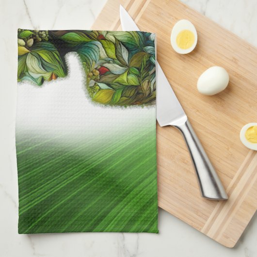 Die grüne Lady Geschirrtuch (Viertel Falte)