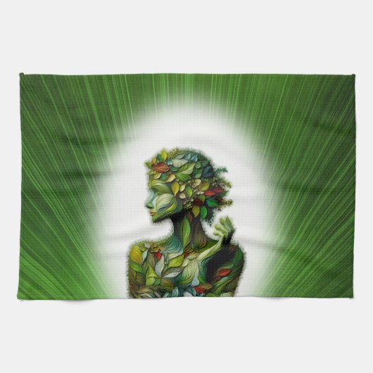 Die grüne Lady Geschirrtuch (Horizontal)