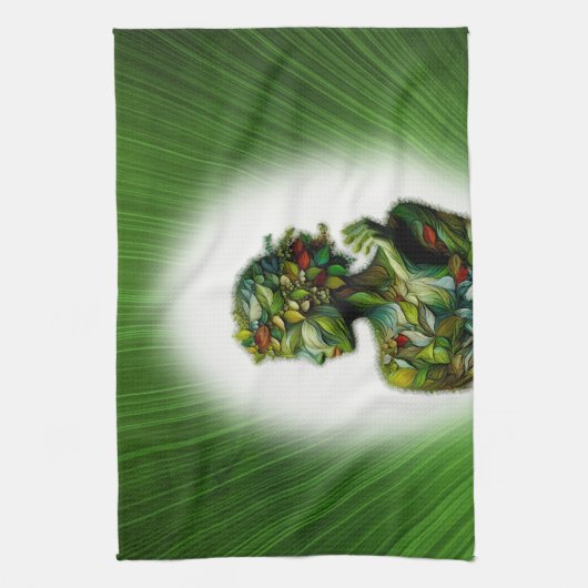 Die grüne Lady Geschirrtuch (Vertikal)