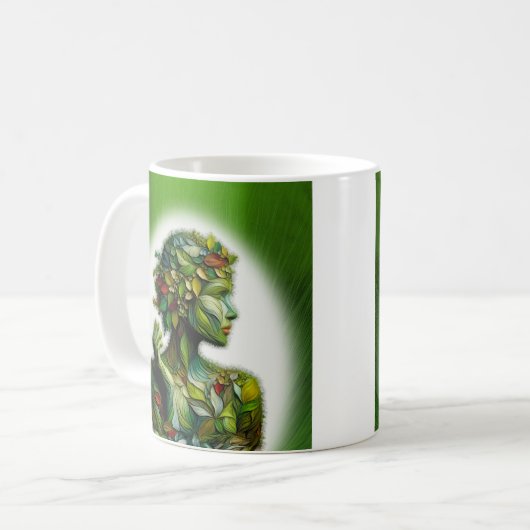 Die grüne Lady Kaffeetasse (Vorderseite Links)