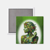 Die grüne Lady Magnet (Vorderseite/Rückseite)