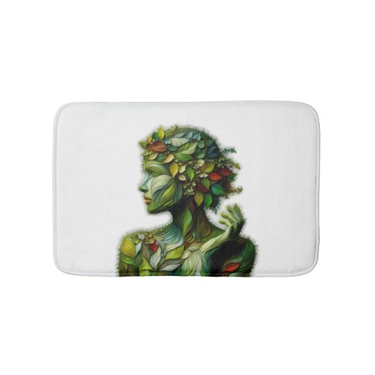 Die grüne Lady - weißer Hintergrund Badematte (Vorderseite)