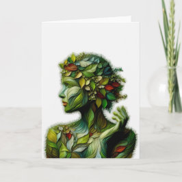 Die grüne Lady - weißer Hintergrund Karte