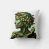 Die grüne Lady - weißer Hintergrund Kissen (Rückseite)