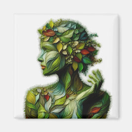 Die grüne Lady - weißer Hintergrund Magnet