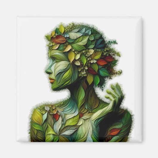 Die grüne Lady - weißer Hintergrund Magnet (Vorne)