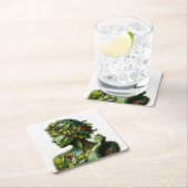 Die grüne Lady - weißer Hintergrund Rechteckiger Pappuntersetzer (Vor Ort)