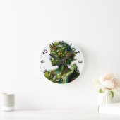 Die grüne Lady - weißer Hintergrund Runde Wanduhr (Zuhause)
