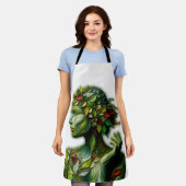 Die grüne Lady - weißer Hintergrund Schürze (Getragen)