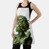 Die grüne Lady - weißer Hintergrund Schürze (InSitu)