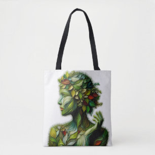 Die grüne Lady - weißer Hintergrund Tasche