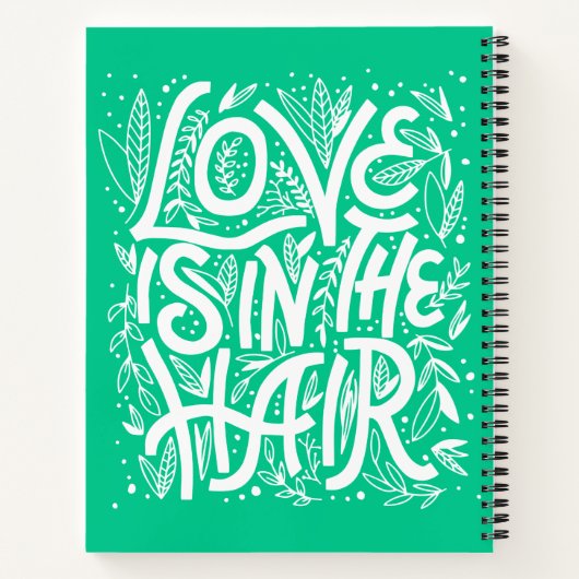 Die grüne Liebe ist im Haar Notizblock (Rückseite)