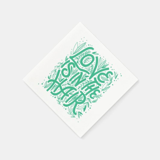 Die grüne Liebe ist im Haar Serviette (Ecke)