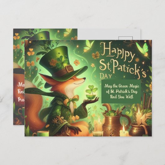 Die grüne Magie des St. Patrick's Day Postkarte (Vorne/Hinten)