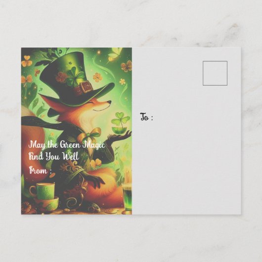 Die grüne Magie des St. Patrick's Day Postkarte (Rückseite)