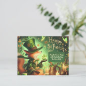 Die grüne Magie des St. Patrick's Day Postkarte (Stehend Vorderseite)