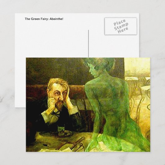 Die grüne Märchen: Absinthe Postkarte (Vorne/Hinten)
