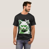 Die grüne mit Augen Katze T-Shirt (Vorne ganz)