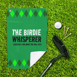 Die grüne Raute Birdie Whisperer Golfhandtuch