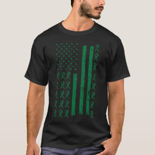 Die "Grüne Ribbon-amerikanische Flagge" für Leberk T-Shirt