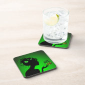 Die grüne Schmetterlingsfrau Getränkeuntersetzer (Rechte Seite)