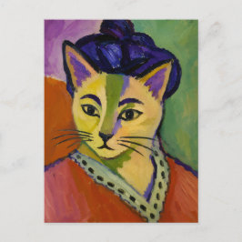 Die Grüne Streifenkatze – Fauvistischer, Matisse-i Postkarte