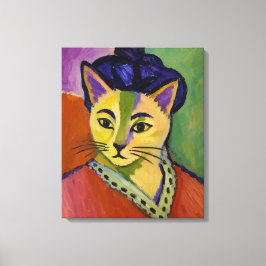 Die Grüne Streifenkatze – Fauvistischer Matisse-In Leinwanddruck